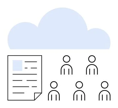 Cloud Technology for Collaborative Document Sharing and Teamwork 스톡 일러스트