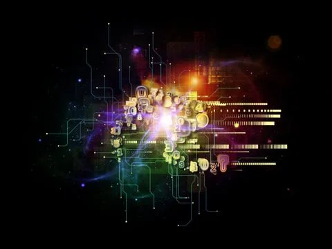 Cloud Technology Composition Ilustração Stock