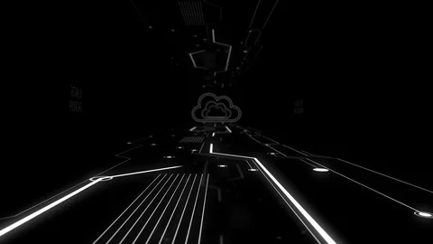 Cloud technology computing concept abstract zoom in video background. Vídeo Stock 114741659