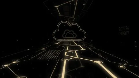 Cloud technology computing concept abstract background. Stock Illustration