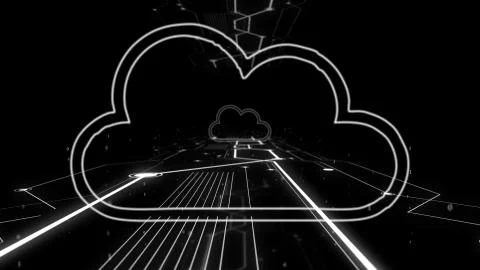 Cloud technology computing concept abstract background. Stock Photos