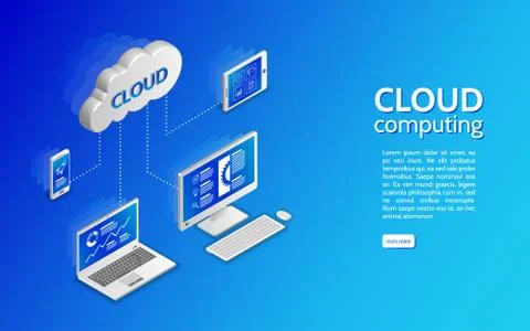 Cloud technology computing concept Stock Illustration