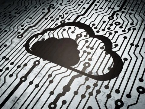 Cloud technology concept: circuit board with Cloud Ilustración de archivo