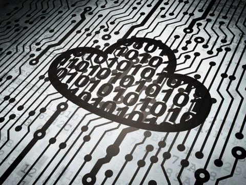 Cloud technology concept: circuit board with Cloud With Code 스톡 일러스트