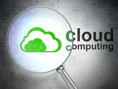 Cloud technology concept: Cloud and Cloud Computing with optical 스톡 일러스트