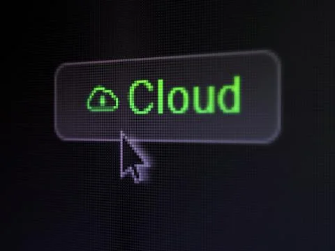 Cloud technology concept: Cloud and Cloud With Padlock on digita イラスト素材