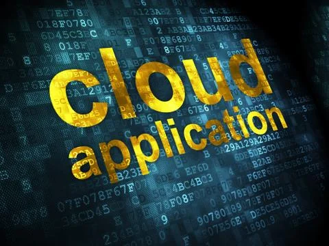 Cloud technology concept: Cloud Application on digital backgroun Stock Illustration