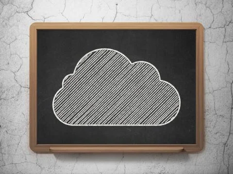 Cloud technology concept: Cloud on chalkboard background Stock Illustration