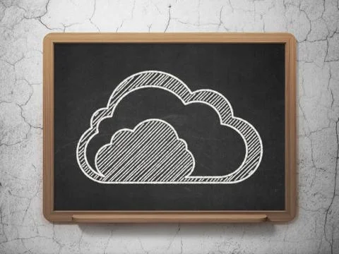 Cloud technology concept: Cloud on chalkboard background Illustrazione stock