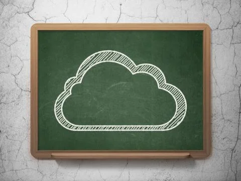 Cloud technology concept: Cloud on chalkboard background Illustrazione stock