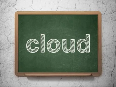 Cloud technology concept: Cloud on chalkboard background Illustrazione stock