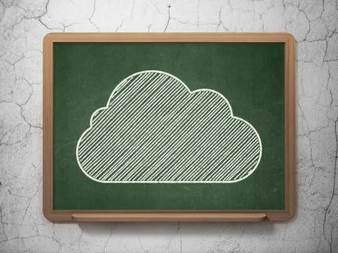 Cloud technology concept: Cloud on chalkboard background Illustrazione stock