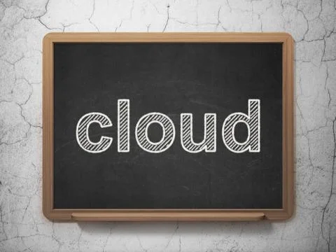 Cloud technology concept: Cloud on chalkboard background 스톡 일러스트