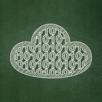 Cloud technology concept: Cloud With Code on chalkboard background イラスト素材