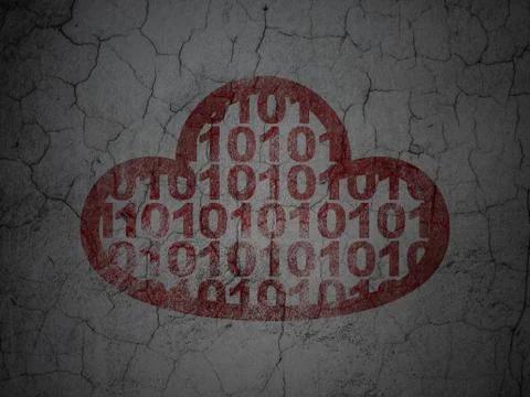 Cloud technology concept: Cloud With Code on grunge wall background Illustrazione stock