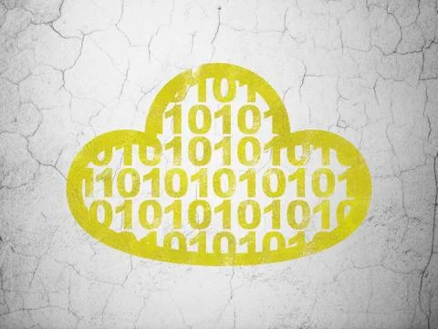 Cloud technology concept: Cloud With Code on wall background イラスト素材