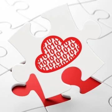 Cloud technology concept: Cloud With Code on puzzle background Stock Illustration