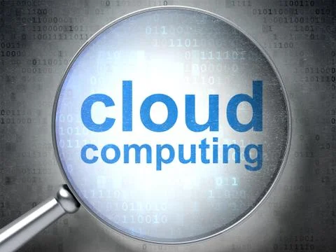 Cloud technology concept: Cloud Computing with optical glass 스톡 일러스트