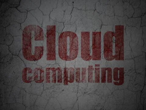 Cloud technology concept: Cloud Computing on grunge wall background 스톡 일러스트