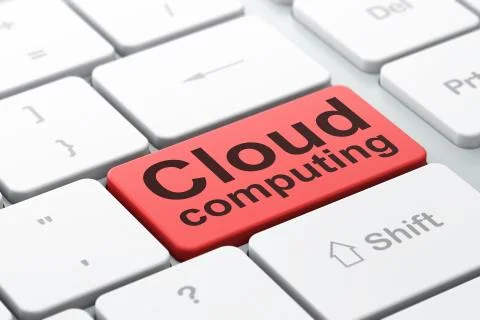 Cloud technology concept: Cloud Computing on computer keyboard background Stock Illustration