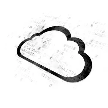 Cloud technology concept: Cloud on Digital background Illustrazione stock