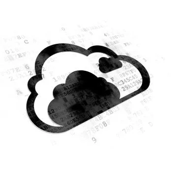 Cloud technology concept: Cloud on Digital background Stock Illustration
