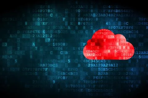 Cloud technology concept: Cloud on digital background イラスト素材