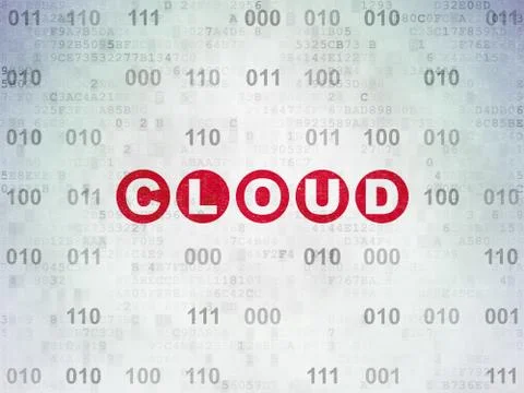 Cloud technology concept: Cloud on Digital Data Paper background Stock Illustration