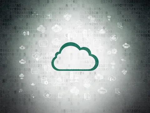 Cloud technology concept: Cloud on Digital Data Paper background Stock Illustration