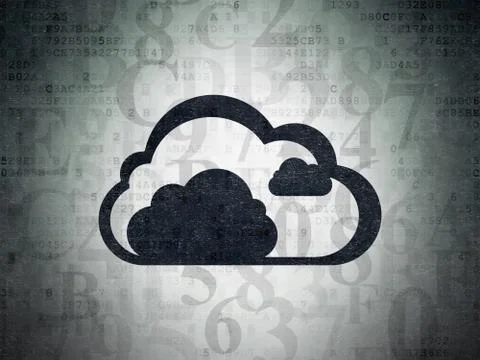 Cloud technology concept: Cloud on Digital Data Paper background イラスト素材