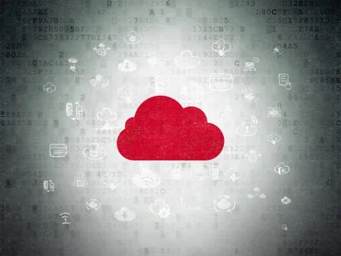 Cloud technology concept: Cloud on Digital Data Paper background Stock Illustration