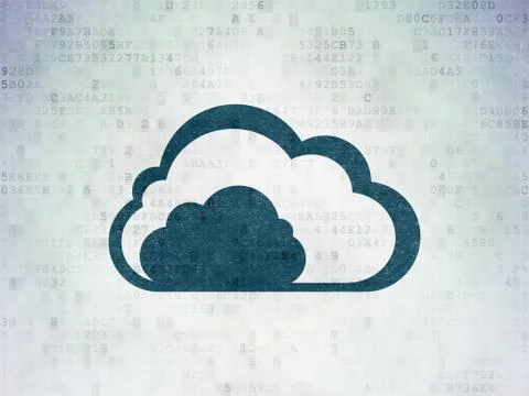 Cloud technology concept: Cloud on Digital Data Paper background Stock Illustration