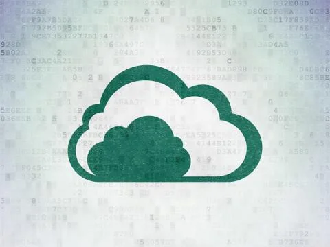 Cloud technology concept: Cloud on Digital Data Paper background Stock Illustration