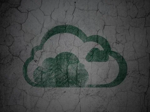 Cloud technology concept: Cloud on grunge wall background Illustrazione stock