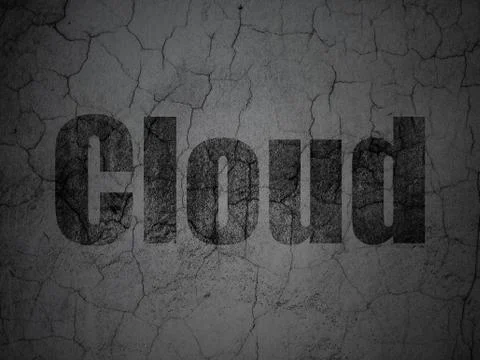 Cloud technology concept: Cloud on grunge wall background Illustrazione stock