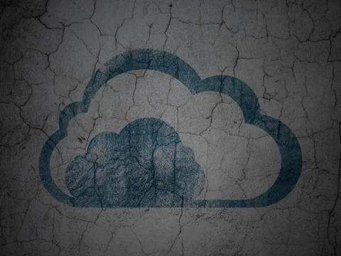 Cloud technology concept: Cloud on grunge wall background Illustrazione stock