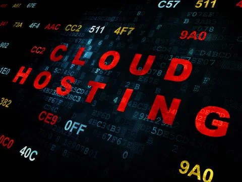 Cloud technology concept: Cloud Hosting on Digital background Stock Illustration