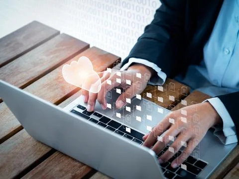 Cloud technology concept. Cloud icons with folders and document files showi.. 写真素材