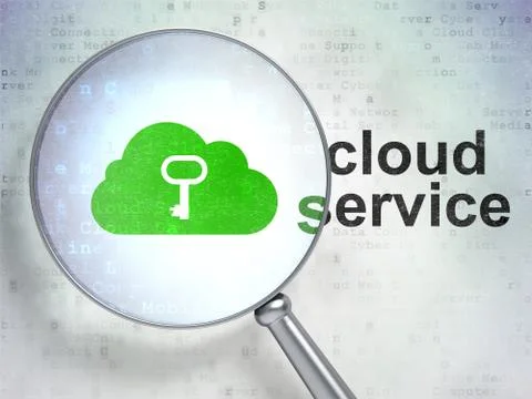 Cloud technology concept: Cloud With Key and Cloud Service with Stockillustratie