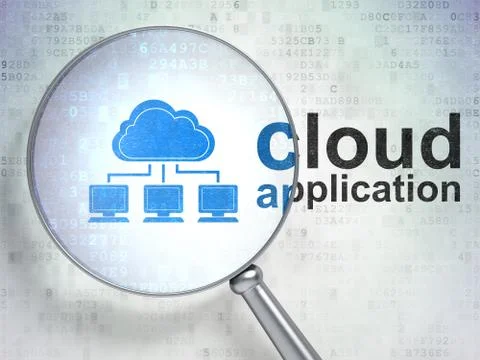 Cloud technology concept: Cloud Network and Cloud Application Illustrazione stock