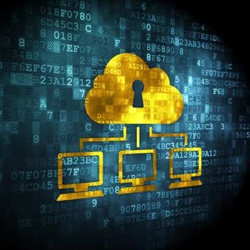 Cloud technology concept: Cloud Network on digital background Illustrazione stock