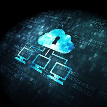 Cloud technology concept: Cloud Network on digital background Stock Illustration