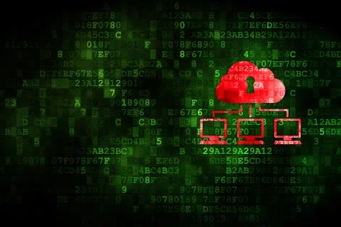 Cloud technology concept: Cloud Network on digital background Stock Illustration