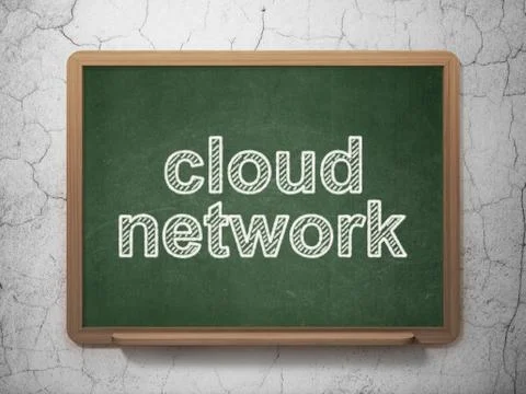 Cloud technology concept: Cloud Network on chalkboard background Illustrazione stock