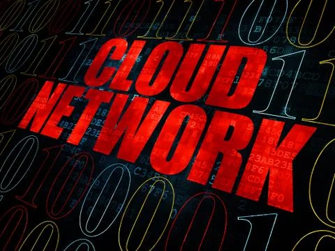 Cloud technology concept: Cloud Network on Digital background 스톡 일러스트