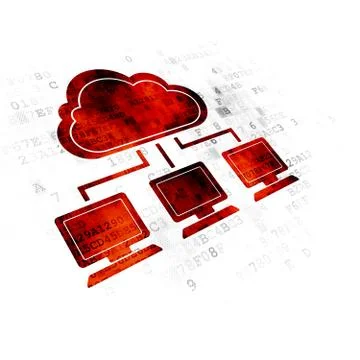 Cloud technology concept: Cloud Network on Digital background Stock Illustration