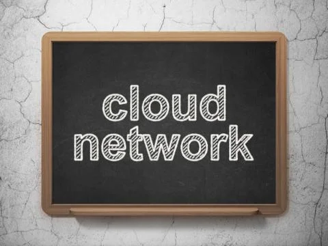 Cloud technology concept: Cloud Network on chalkboard background Illustrazione stock