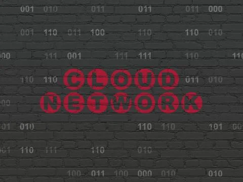 Cloud technology concept: Cloud Network on wall background イラスト素材