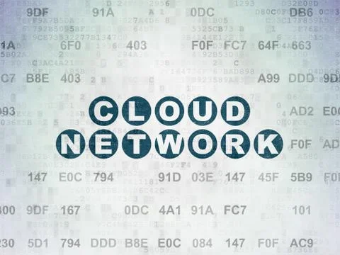 Cloud technology concept: Cloud Network on Digital Data Paper background 스톡 일러스트
