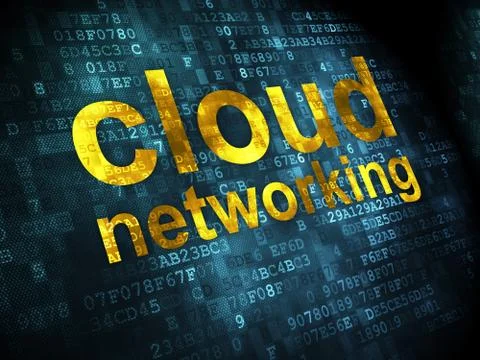 Cloud technology concept: Cloud Networking on digital background Stock Illustration